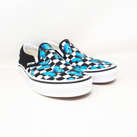 Vans Classic Slip On Butterfly Checkerboard Authentic Shoe Sneaker Womens Size - Picture 4 of 11